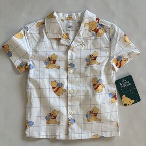 Disney Parks Winnie The Pooh Size 4 Button Up Short Sleeve Shirt NEW